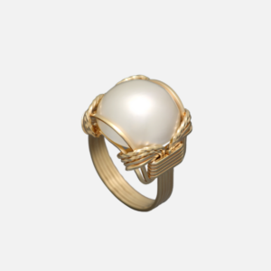 Anel em Ouro 18k  Perola Botão
