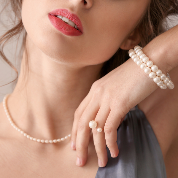 Conjunto Perolas Prata 925