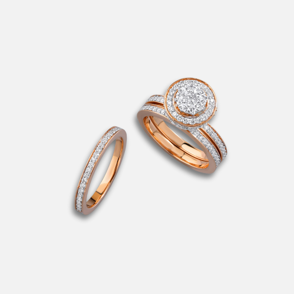 Anel Duplo  Ouro 18k e Zircônias