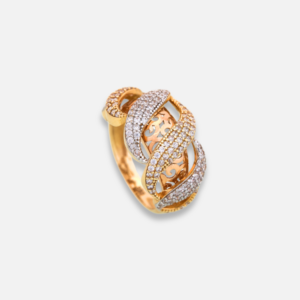 Anel Entrelaçado  Ouro 18k e Diamantes