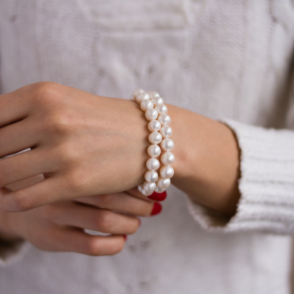 Pulseira Duo Perolas Prata 925